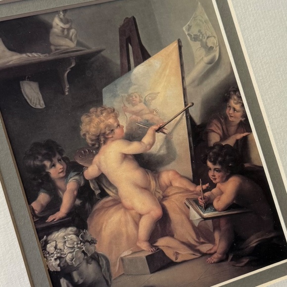 Vintage Gold Framed Neoclassical Rococo Cherub Allegory Art Prints (Set of 2) - Picture 9 of 10